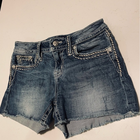 Miss Me Blue Denim Shorts - Picture 5 of 12